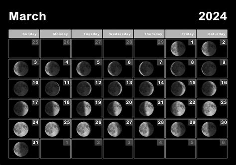 Calend Rio Lunar De Mar O De Ciclos Da Lua Fases Da Lua Foto