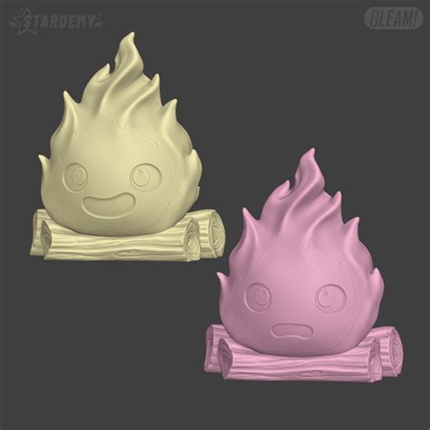 Calcifer Chibi Howl Moving Castle Ghibli Fanart 2 Models Cults3d 3d