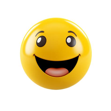 Happy Yellow Smiley Face Emoji 3d Rendering 55069912 Png