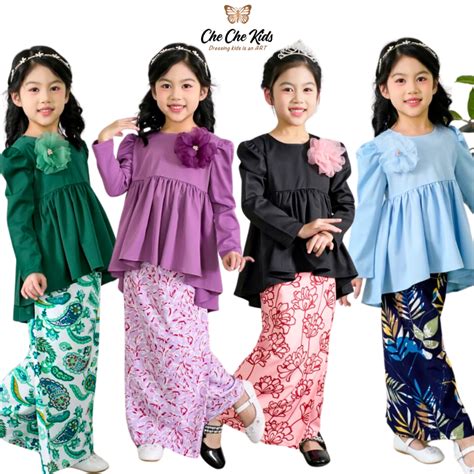 Baju Kurung Budak Perempuan Peplum Moden Baju Raya Budak Baby Girl