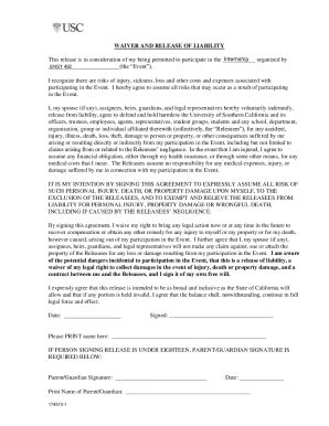 Fillable Online Dornsife Usc Internship Liability Form Fax Email Print