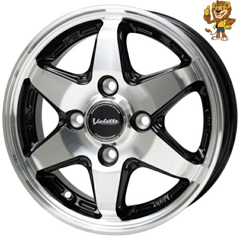 楽天市場ホイール4本セット HOT STUFF Valette ANKRAY 12インチ 4 00B PCD100 4H インセット43 ヴァレット アンクレイイエローライオン 楽天市場店