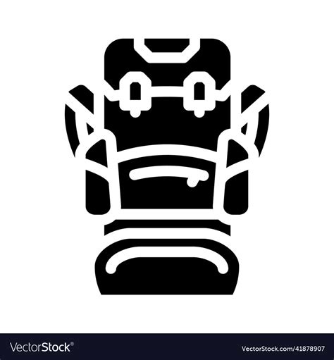 Backpack Rucksack Glyph Icon Royalty Free Vector Image