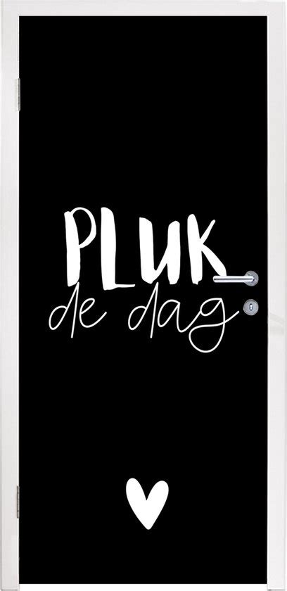 Deursticker Pluk De Dag Quotes Spreuken Carpe Diem 75x205 Cm