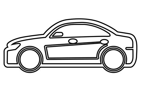 Vehicle Car Outline Vector Illustration. Graphic by Unique Design Team ...