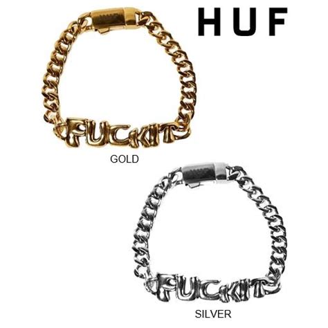 HUF ハフ FUCK IT WARPED ID BRACELET ブレスレット ロゴ 刻印 小物 雑貨 プレゼント 定番 メンズ ストリート スケート ブランド 新品 正規店