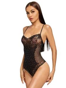 Hot Sell Erotic Bikini Sexy Backless Lingerie See Through Hollow Out Underwear Mesh Teddy Erotic