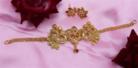 Party Wear Golden Gold Plated Choker Necklace Set At Rs 70set In Kolkata