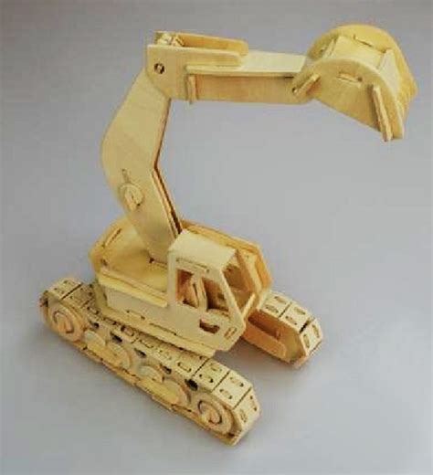 Laser Cut 3d Wooden Puzzle Excavator Model Plans Pdf File Vectors File