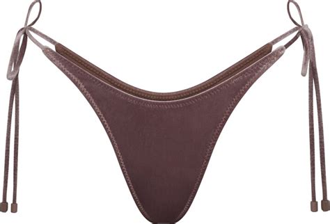 THE SKIMS BIKINI Velvet Tie Bikini Bottom Umber ShopStyle Two Piece Swimsuits