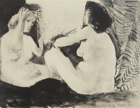 Pablo Picasso Naked Seated Women Lithograph And Stencil For Sale At StDibs