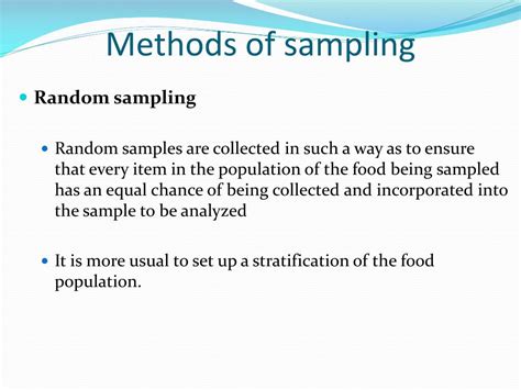 Ppt Sampling Of Foods For Analysis Powerpoint Presentation Free Download Id1831604