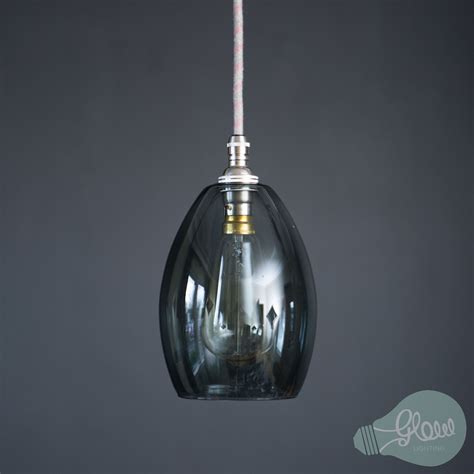 Coloured Glass Pendant Light Bertie Small Smoked Glass Pendant Light