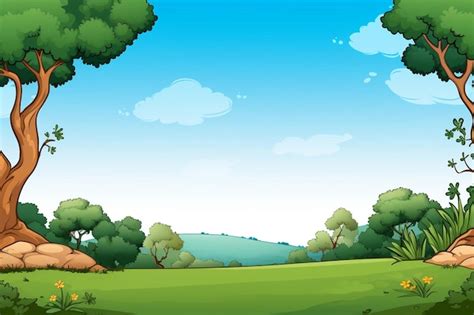 nature cartoon images background  copy space premium ai generated