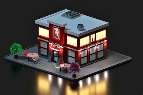 D Model Kfc Low Poly Vr Ar Low Poly Cgtrader My Xxx Hot Girl