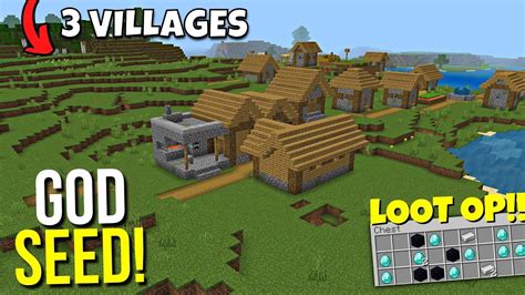 🔥 God Seed Minecraft 119 Bedrock Edition Triple Village Seed 3 Blacksmith Youtube