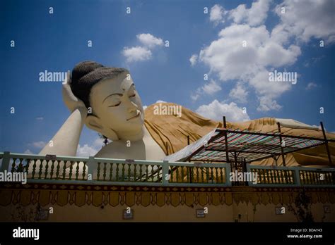 Reclining Buddha statue in Myanmar, Asia Stock Photo - Alamy