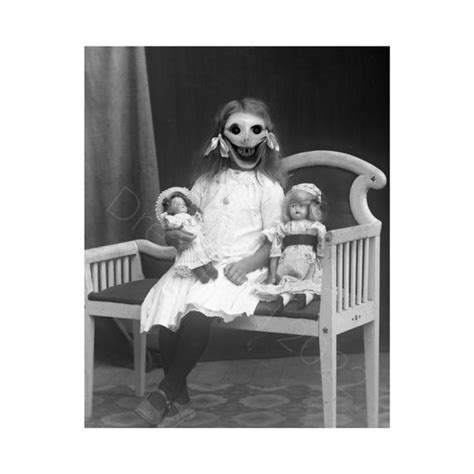 Creepy Demon Photo Girl With Dolls Portrait Horror Printable Etsy