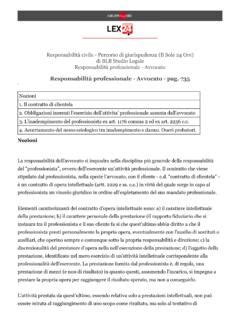 Responsabilità civile Percorso di giurispudenza Il responsabilit