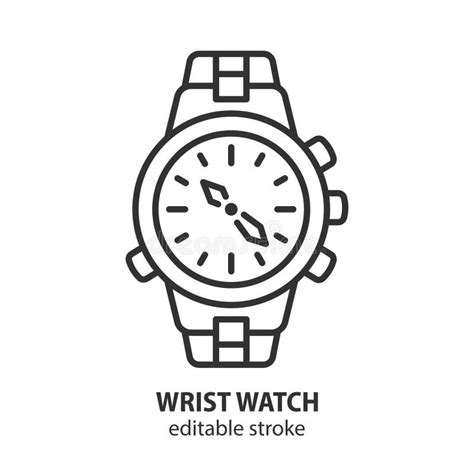 Wrist Watch Line Icon Man And Woman Wristwatch Outline Symbol