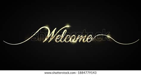 Welcome Gold Letters Banner Can Use Stock Vector Royalty Free