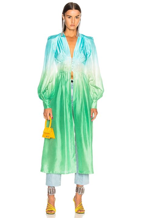 The Attico Robe Dress In Blue Teal And Green Ombre Fwrd