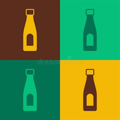 Pop Art Bottle Of Water Icon Isolated On Color Background Soda Aqua