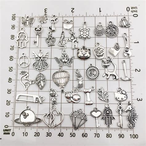 300pcs Assorted Mixed Charms In Bulk Antique Silver Etsy