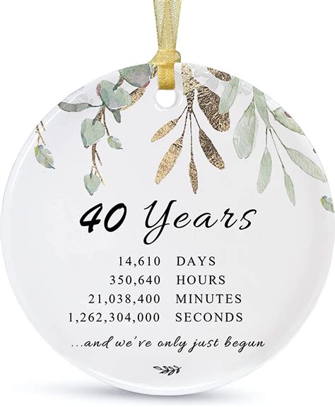 40th Anniversary Wedding Ornament 2023 Hanging For Couple 40 Years As Mr And Mrs Wedding T