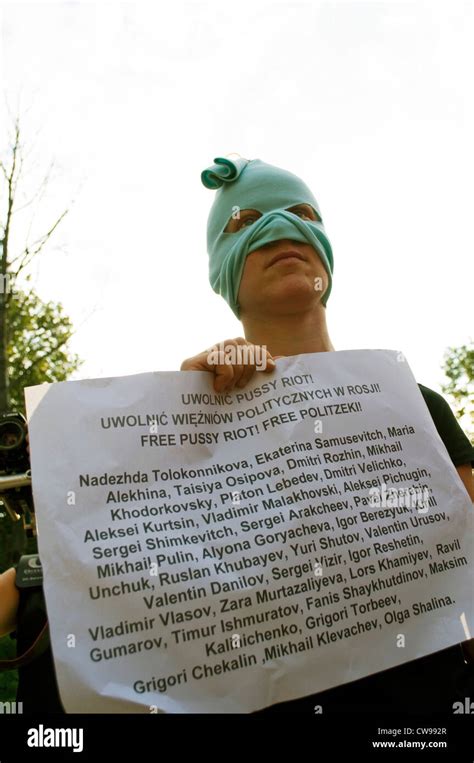 Pussy Riot Protest In Warsaw Poland Following Sentencing Of All Girl