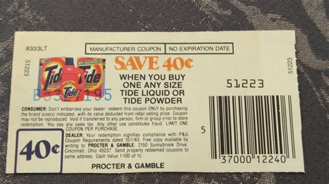 Tide Coupon from early 1980's. No expiration date. : r/mildlyinteresting