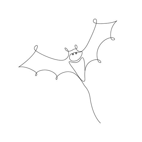 Morcego Desenho Simples - Morcego contínuo desenho de uma linha morcegos linha arte minimalis ...