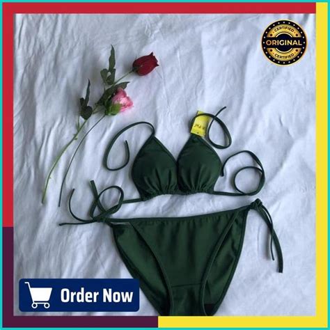 Jual Bikini Segitiga Cd Warna Hijau Gelap Shopee Indonesia