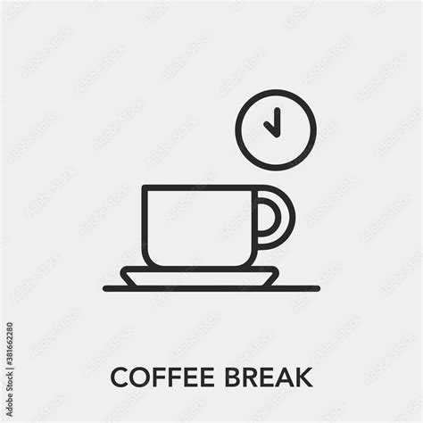 Coffee Break Icon Vector Linear Style Sign For Mobile Concept And Web