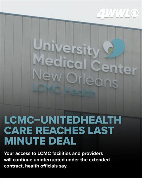 WWLTV - BREAKING: LCMC and UnitedHealthcare reach a... | Facebook