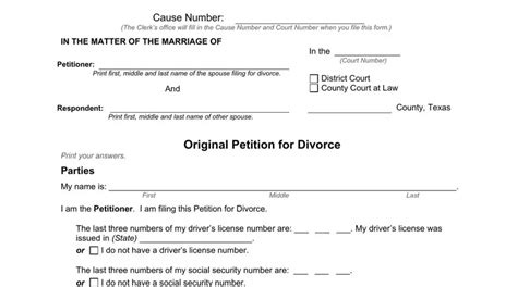 Texas Original Petition Divorce Pdf Form Formspal