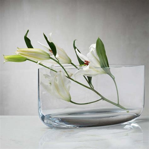 Blade Vase Wide Clear Nude Glass