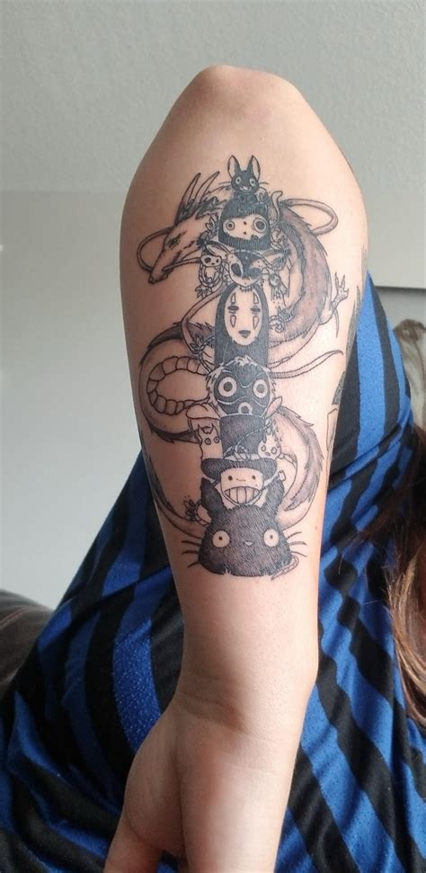 Ghibli Leg Tattoos