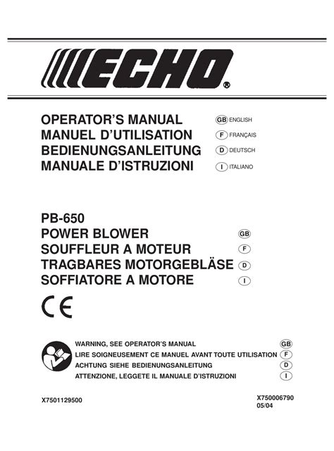 Echo Pb 650 Operators Manual Pdf Download Manualslib