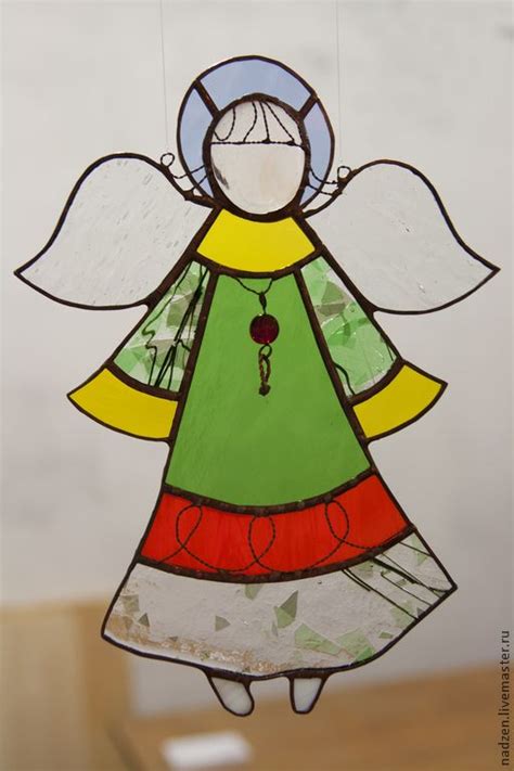 Купить Подвеска из цветного стекла витраж тиффани Ангел Бохо в интернет ...