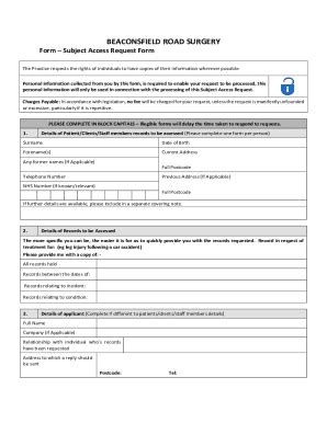 Fillable Online Subject Access Request Form Hastings Fax Email Print