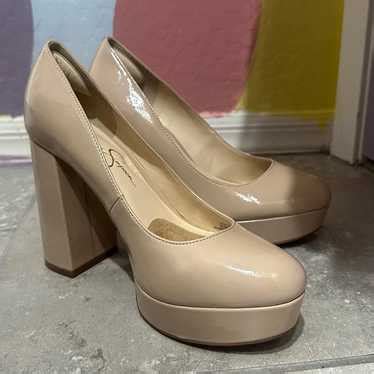 Jessica Simpson Nude Platform Heels Gem