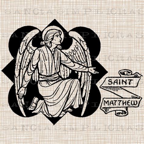 Saint Matthew Symbol Antique Illustration by SanctaSimplicitas