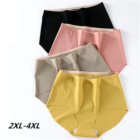 Sexy Lingerie Underwear Women High Waist Plus Size Ropa Mujer Silk Antibacterial Traceless