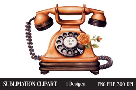 Watercolor Vintage Telephone Clipart Graphic By Creative Design House