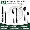 Amazon Hiware Piece Matte Black Silverware Set With Steak