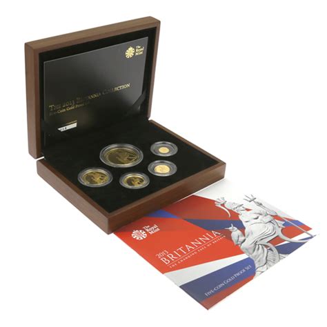 Pre Owned 2013 UK Britannia 5 Coin Gold Proof Collection Missing