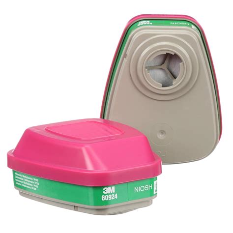 3M P100 Respirator Cartridge/Filter 60924, 1 Pair, Helps Protect