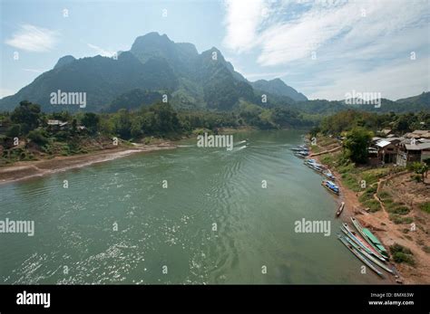 The Village Of Nong Khiaw In Northern Laos Sits On The Nam Ou River