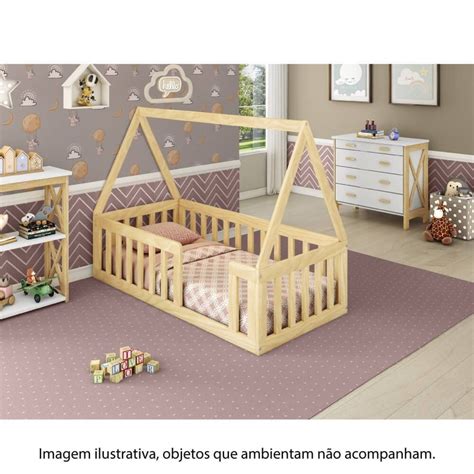O Que É Cama Montessoriana - Mini Cama Montessoriana Em Madeira Maciça Com Grade E Telhado Giulia ...